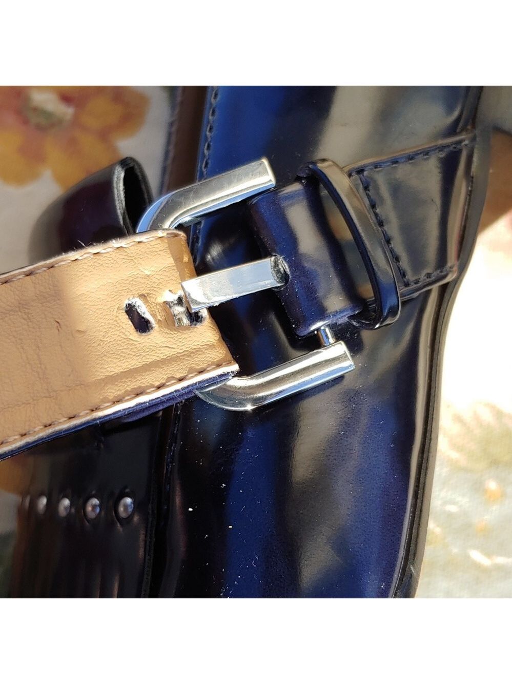 Zara TRF Navy Blue Loafer Shoes with Fringe and Buckle Women's US 9 EU 40 - Picture 13 of 16